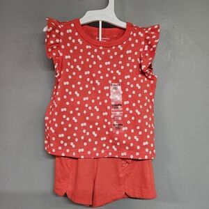 First Impressions Girls 12 Month 2 Piece Outfit Coral Pink Floral Kids